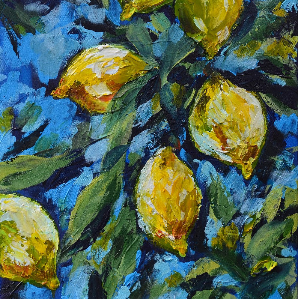 Bountiful Lemon Harvest – Fine Art Canvas Print - Square