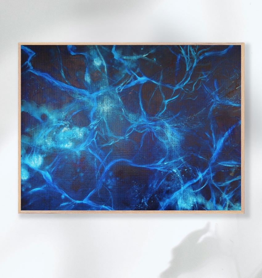 Connecting the Blue - Framed Print on Paper