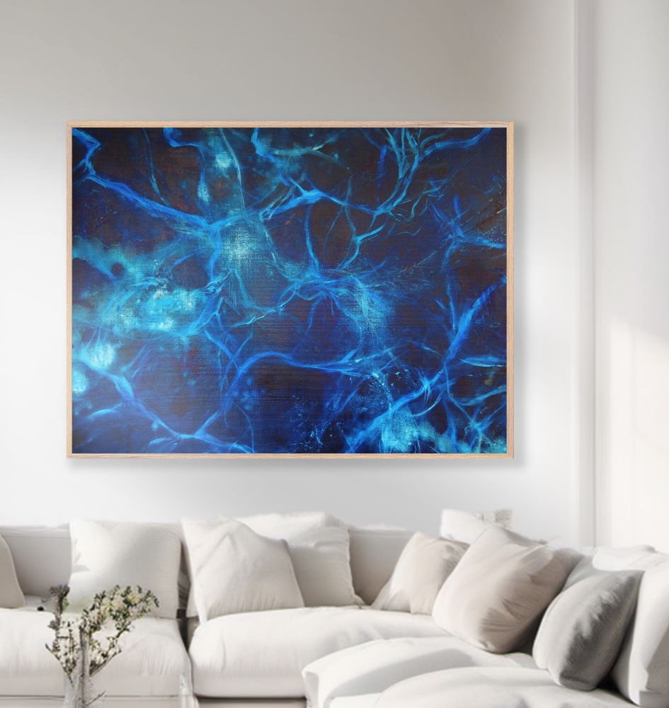 Connecting the Blue - Framed Print on Paper
