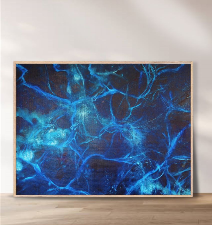 Connecting the Blue - Framed Print on Paper
