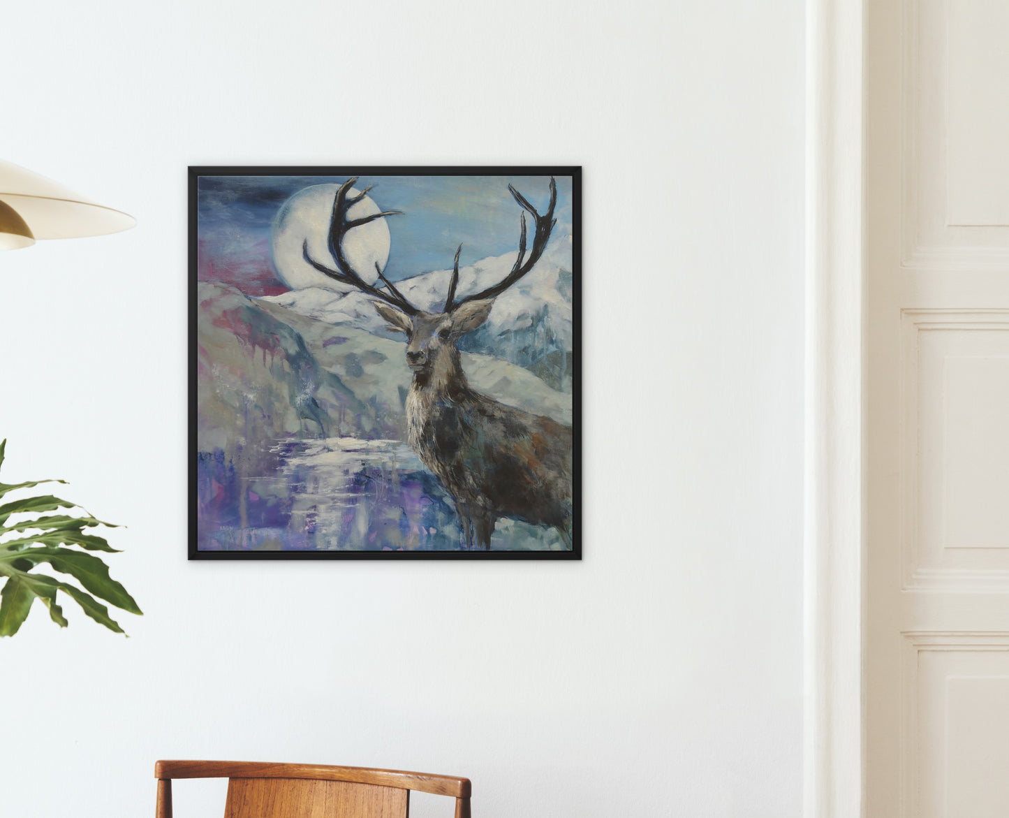 Renewal – Stag & Snow Moon - Fine Art Canvas Print