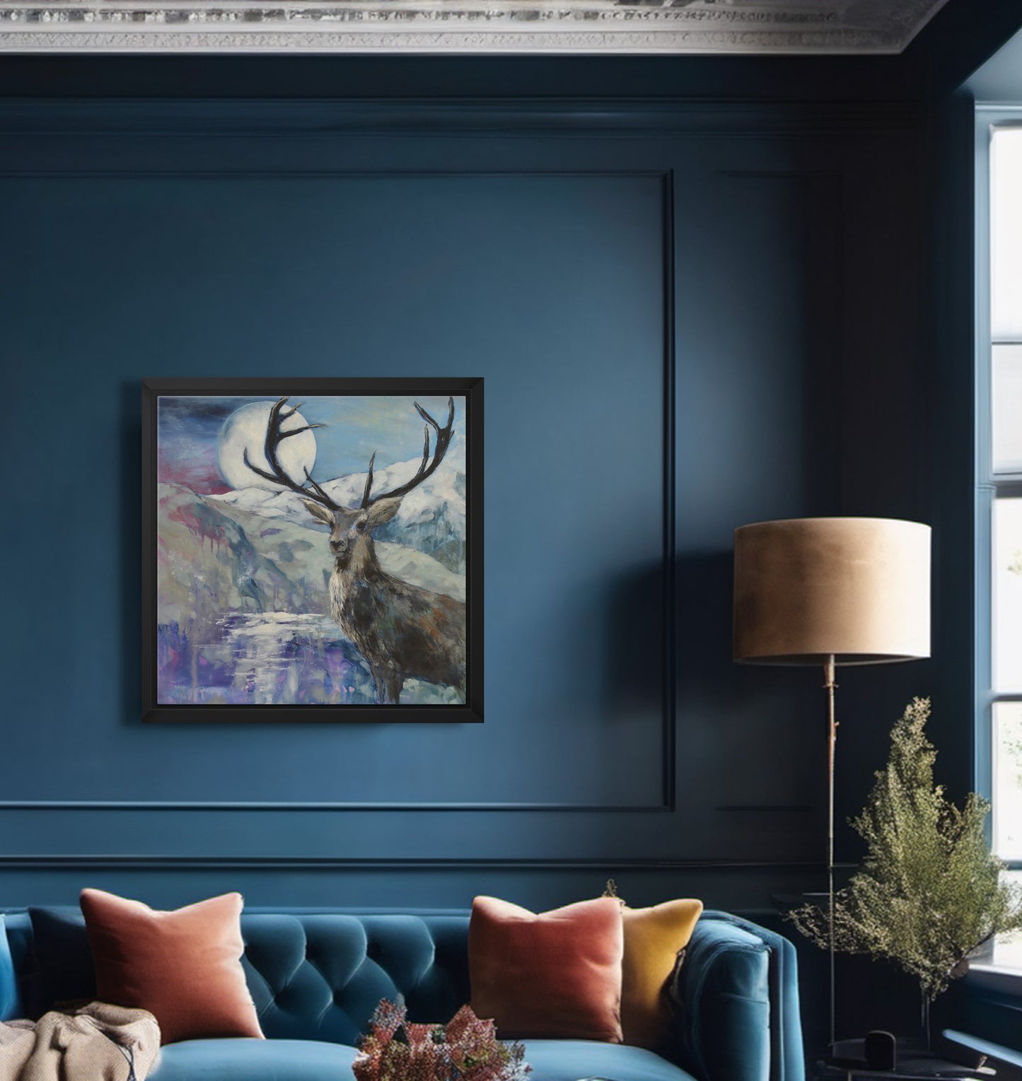 Renewal – Stag & Snow Moon - Fine Art Canvas Print