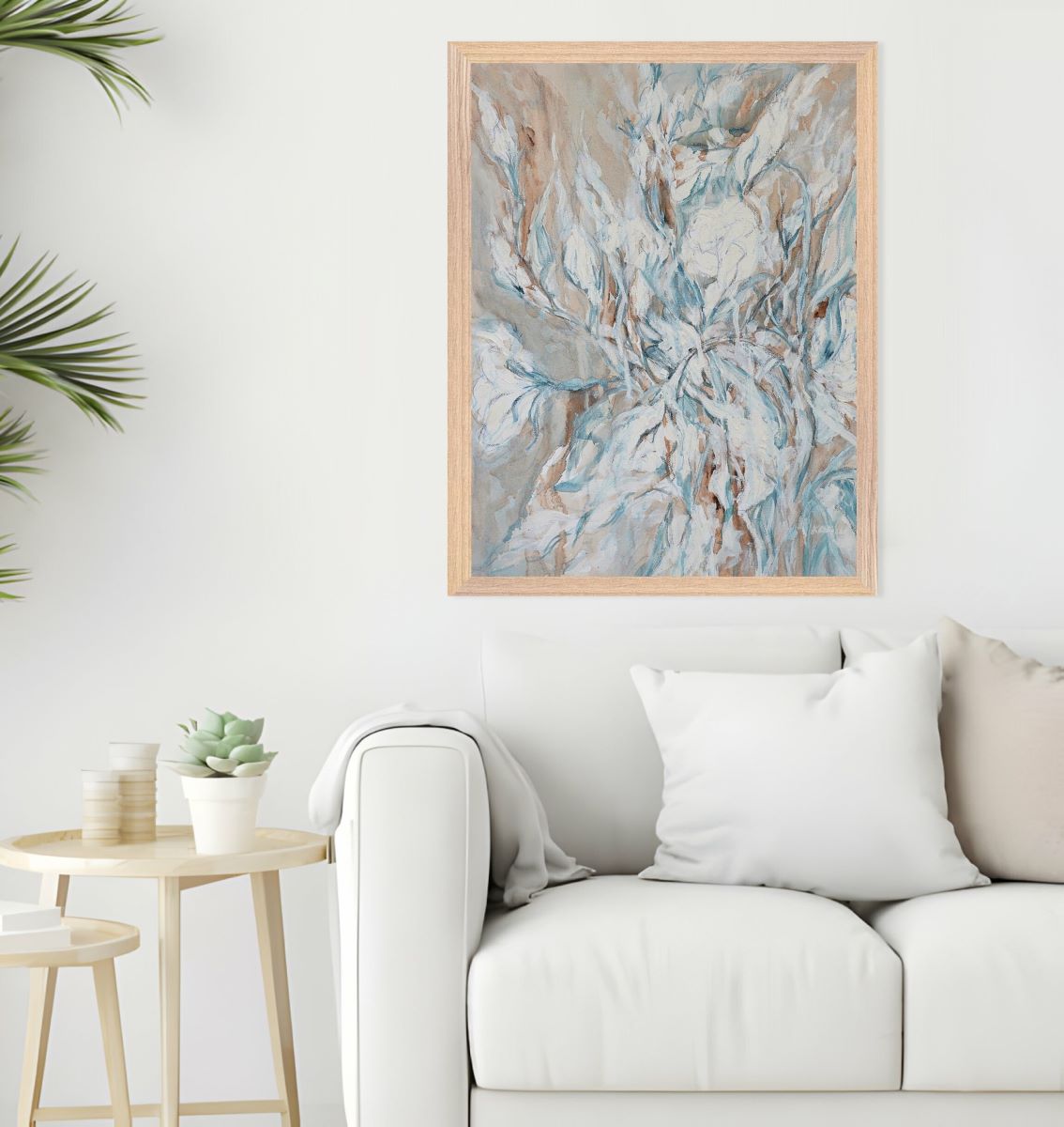 Whimsical White Florals - Framed Print on Paper