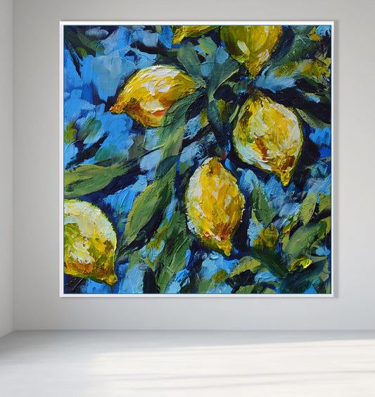 Bountiful Lemon Harvest – Fine Art Canvas Print - Square