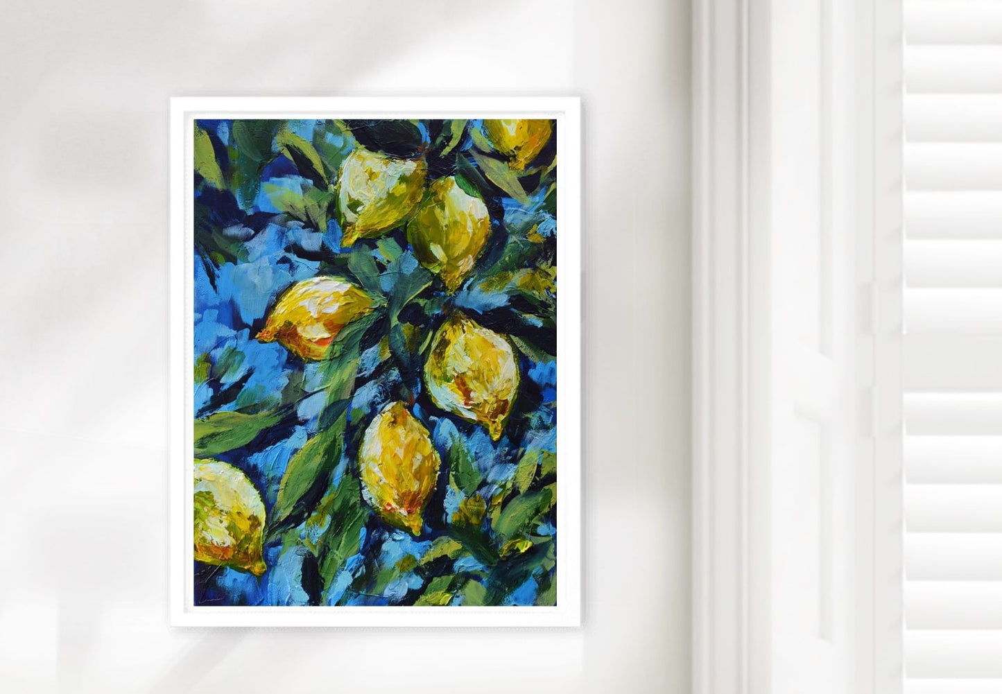 Lemon Harvest under Blue Skies – framed art canvas print