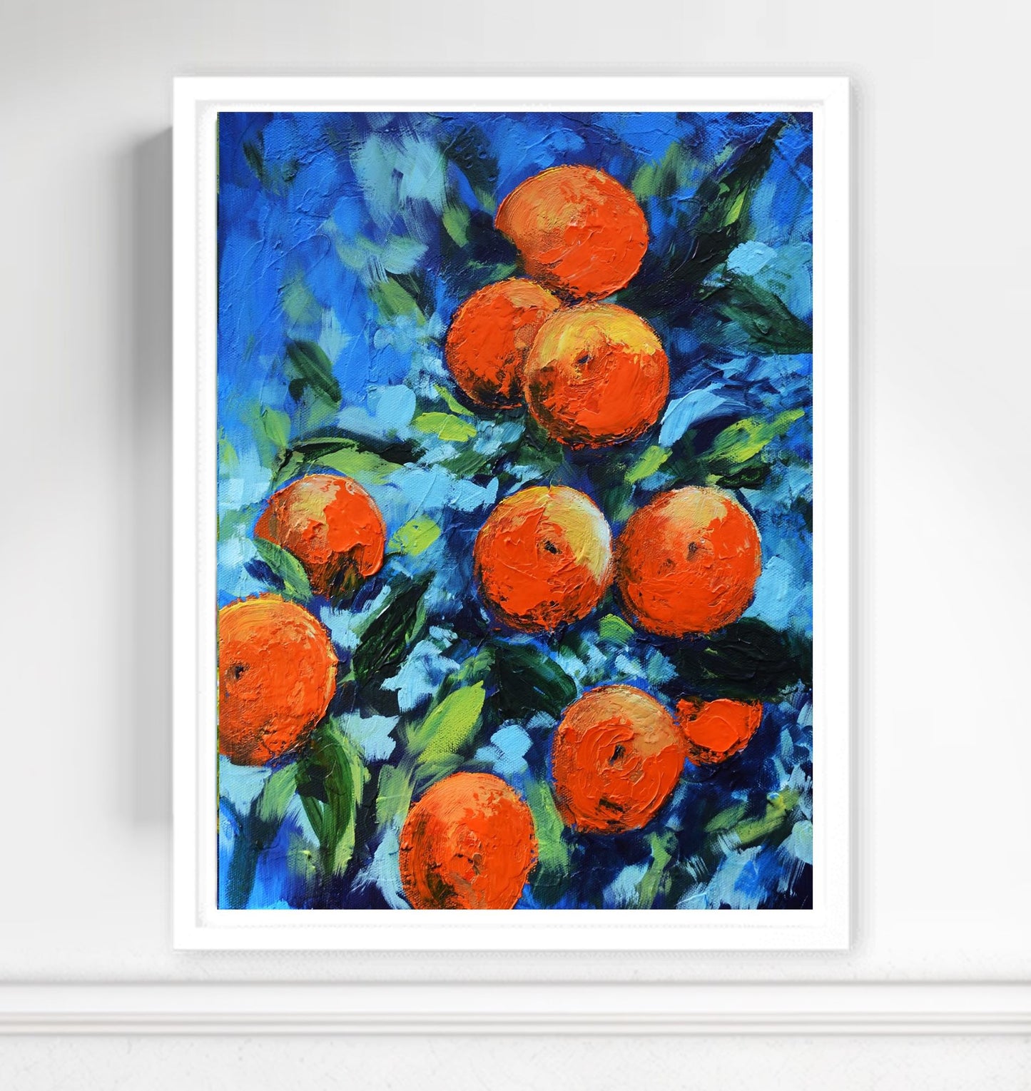 Orange Harvest under Blue Skies – Framed Canvas Print