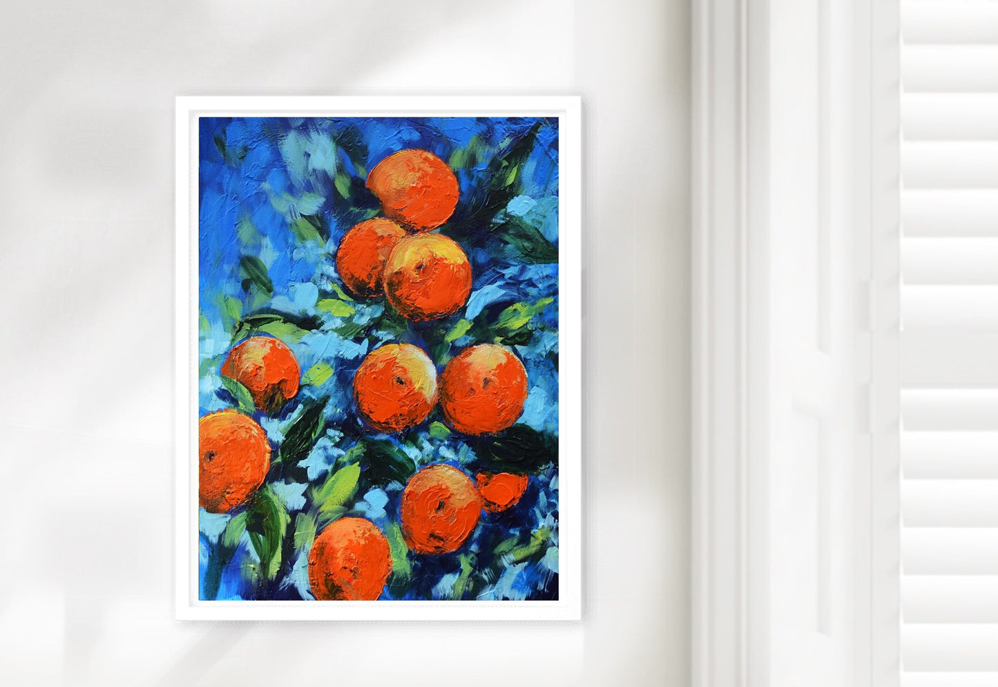 Orange Harvest under Blue Skies – Framed Canvas Print