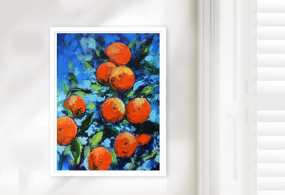 Orange Harvest under Blue Skies – Framed Canvas Print