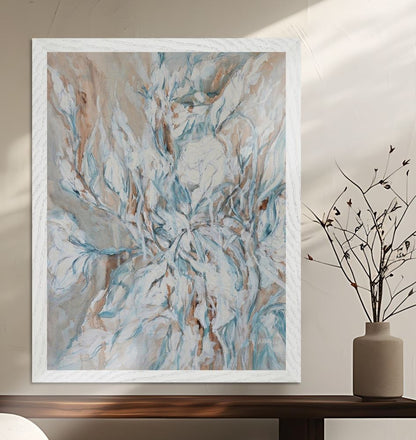 Whimsical White Florals - Framed Print on Paper